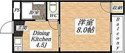ハイツハーベスト2 1DKの間取図画像
