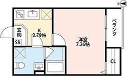 ts-001 1Kの間取図画像