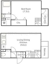 LEGALAND都立大学2 1階1LDKの間取り