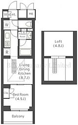 パークアクシス北千束MOCXION 4階1LDKの間取り