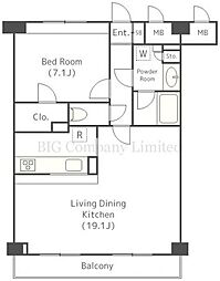 グランハイツ南雪谷 1階1LDKの間取り