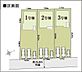 その他：【全体区画図】カースペースは並列駐車3台可能(車種による)。道路から建物まで程よく距離があり、プライバシーを確保しやすいです。お子様の急な飛び出しにも配慮されています。