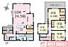 間取り：■建物面積：107．71平米の2階建て4ＬＤＫ新築戸建■家族の成長にあわせて5ＬＤＫに変更可能なフレキシブルタイプ