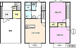 あんずテラス 1階2LDKの間取り