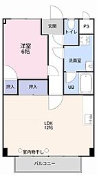 サン・ファーム 2階1LDKの間取り
