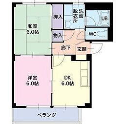 Surplus21 2階2DKの間取り