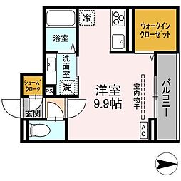 Ｊ-Ｒｏｏｍ妃　VII番館　屋代駅前 302 3階ワンルームの間取り