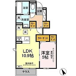 ヴィオラ 1LDKの間取図画像
