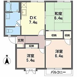 セントレージ三本柳N 3DKの間取図画像