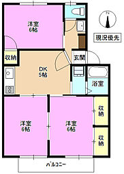 エーデルハイツ 3DKの間取図画像