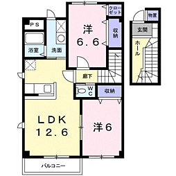 フィオーレB 2LDKの間取図画像