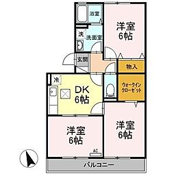 コラージュ・みなみ 3DKの間取図画像