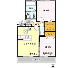 パークタウン三本柳 2LDKの間取図画像