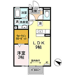 ラヴリィ・パートナーA 1LDKの間取図画像