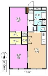 五明・ハイツ 2LDKの間取図画像