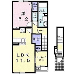 グランシャリオM 1LDKの間取図画像