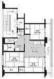 ビレッジハウス八幡1号棟 3DKの間取図画像