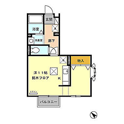 Ｌｉｖｅ・Ｔｏｗｎとよだ　Ｃ 1階1Kの間取り