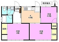 さいわい荘　12号 1階3Kの間取り