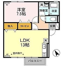 フォースアベニュー和田C棟 1LDKの間取図画像
