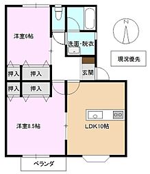 コンフォートパレスA 2LDKの間取図画像