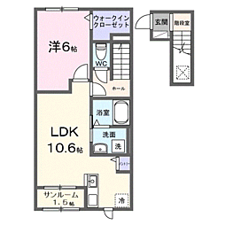 ミニョン フロル A 1LDKの間取図画像