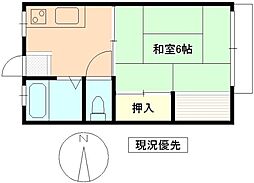 シティハイムサトー 1Kの間取図画像