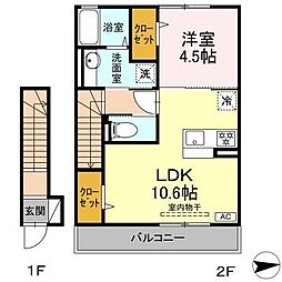 ルーチェ 1LDKの間取図画像