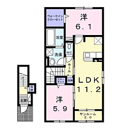 ウィンドローズ 2LDKの間取図画像