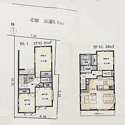 八王子市元横山町戸建貸家（定借） 4LDKの間取り