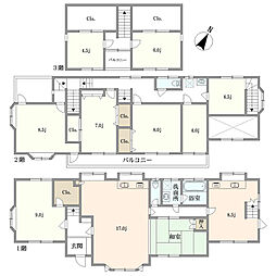 部屋数ゆったり8LLDK。家族が多いほど嬉しい大型戸建貸家 8SLDKの間取り