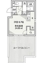 MDM池尻大橋 ワンルームの間取図画像
