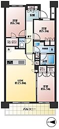 ウエリス国立 3LDKの間取図画像