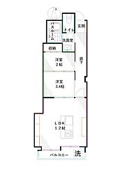 JR中央本線 高円寺駅 徒歩5分の賃貸マンション 7階1LDKの間取り