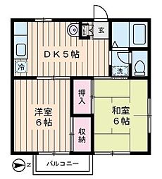 西武新宿線 鷺ノ宮駅 徒歩10分の賃貸アパート 1階2DKの間取り