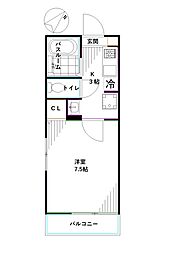 東京メトロ丸ノ内線 東高円寺駅 徒歩8分の賃貸アパート 1階1Kの間取り