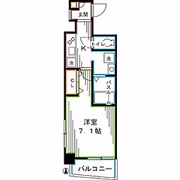 JR中央本線 阿佐ケ谷駅 徒歩12分の賃貸マンション 4階1Kの間取り
