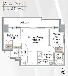 JR中央本線 高円寺駅 徒歩8分の賃貸アパート 5階2LDKの間取り