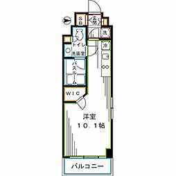 JR中央本線 高円寺駅 徒歩6分の賃貸マンション 2階ワンルームの間取り