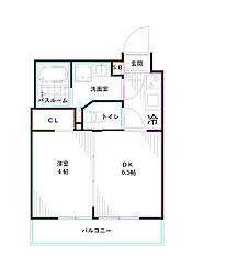 西武池袋線 練馬駅 徒歩7分の賃貸マンション 1階1DKの間取り