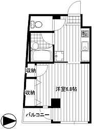 西武新宿線 都立家政駅 徒歩2分の賃貸マンション 3階1Kの間取り