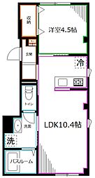 東京メトロ丸ノ内線 南阿佐ケ谷駅 徒歩6分の賃貸マンション 1階1LDKの間取り