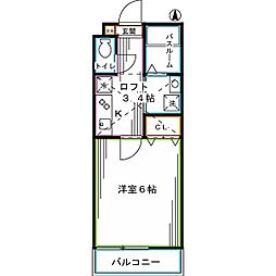 東京メトロ丸ノ内線 方南町駅 徒歩5分の賃貸アパート 1階1Kの間取り