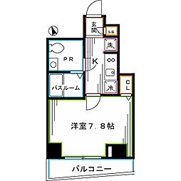 西武新宿線 都立家政駅 徒歩6分の賃貸マンション 5階1Kの間取り