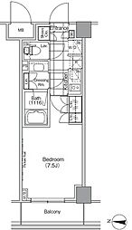 JR総武線 高円寺駅 徒歩7分の賃貸マンション 2階1Kの間取り