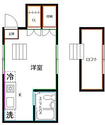 K&T ワンルームの間取図画像
