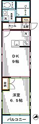 グリーン馬橋 1LDKの間取図画像