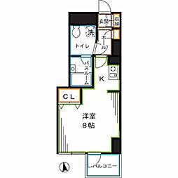 VillaS ワンルームの間取図画像