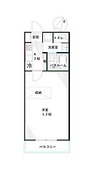 ソレアード上鷺 1Kの間取図画像