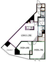 プラウドシティ方南町 2LDKの間取図画像